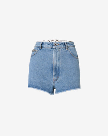 Gcds Bling Denim Shorts | Women Trousers New Light Blue | GCDS Spring/Summer 2023